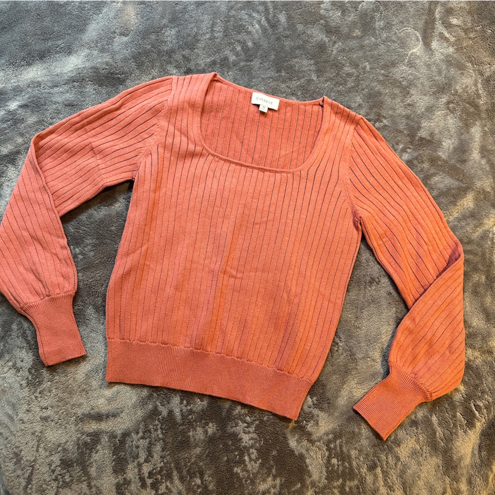 NWOT Free People Spring Light Sweater knit long sleeve Small Dusty Red Orange